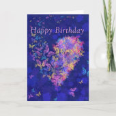 Happy Birthday Card Schmetterlingsherz - Liebe Karte (Vorderseite)