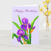 Happy Birthday Card Schöne Iris Blume Karte (Gelbe Blume)