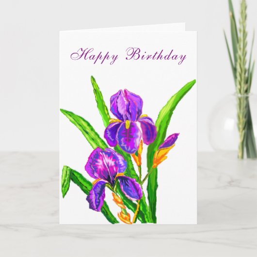 Happy Birthday Card Schöne Irische Blume Karte (Vorderseite)