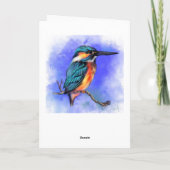 Happy Birthday Card Schöner Kingfisher Bird Karte (Rückseite)