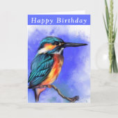 Happy Birthday Card Schöner Kingfisher Bird Karte (Vorderseite)