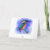 Happy Birthday Card Schöner Kingfisher Bird Karte (Rückseite)