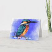 Happy Birthday Card Schöner Kingfisher Bird Karte (Vorderseite)