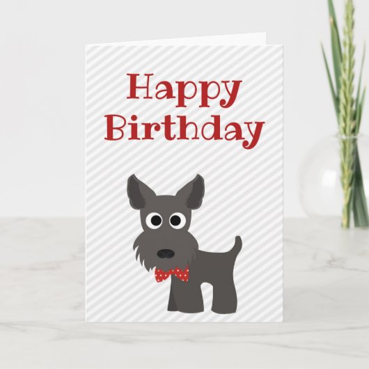 Happy Birthday Card Scottish Terrier Dog Blank Karte (Vorderseite)