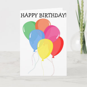 Happy Birthday Card: Sechs Balloons Karte