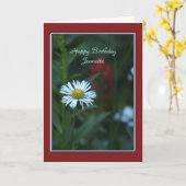 Happy Birthday Card, Single White Daisy Wildblume Karte (Gelbe Blume)