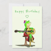Happy Birthday Card - Spaß - Frosch spielen Gitarr Karte (Vorderseite)