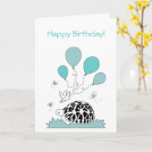 Happy Birthday Card (Sternenschildkrötenblasen) Karte (Gelbe Blume)