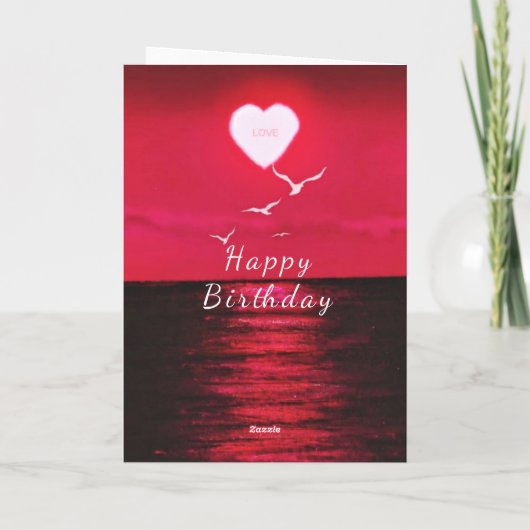 Happy Birthday Card Sunset - Romantisch Karte (Rückseite)