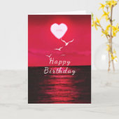 Happy Birthday Card Sunset - Romantisch Karte (Gelbe Blume)