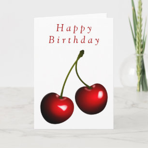 Happy Birthday Card Sweet Cherries Karte