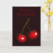 Happy Birthday Card Sweet Cherry - Ihr Textname Karte (Gelbe Blume)