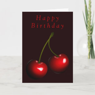 Happy Birthday Card Sweet Cherry - Ihr Textname Karte
