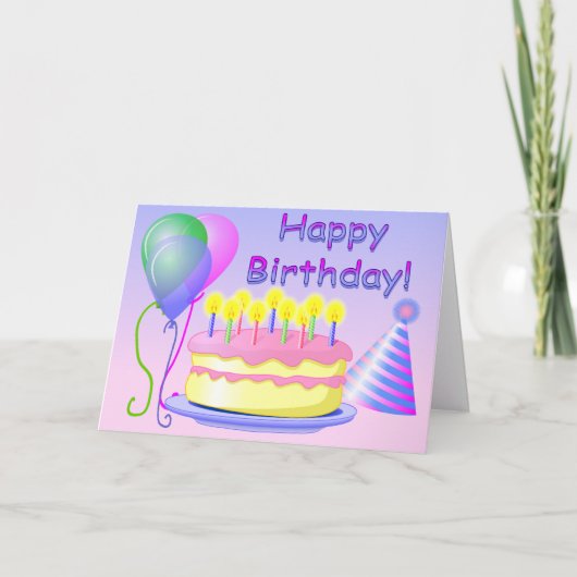 Happy Birthday Card Template Karte (Vorderseite)