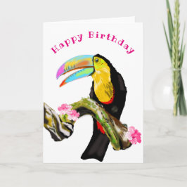Happy Birthday Card Toucan Bird - Ihr Text Karte