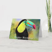 Happy Birthday Card Tropical Toco Toucan Bird Karte (Vorderseite)