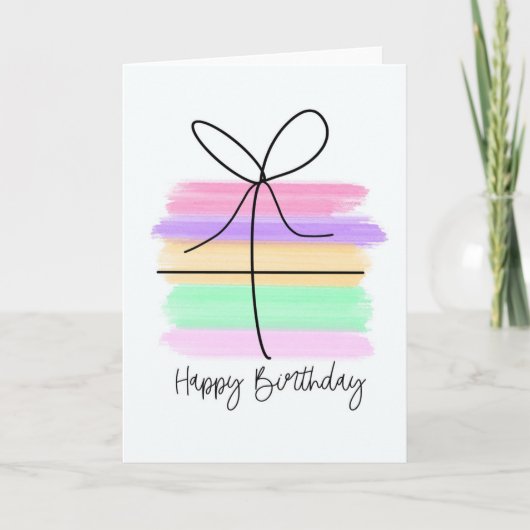 Happy Birthday Card Watercolor Karte (Vorderseite)