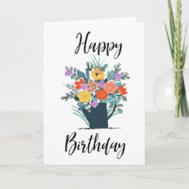Happy Birthday Card Watering Can Karte