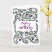 Happy Birthday Card Wein mit Blume Karte (Gelbe Blume)
