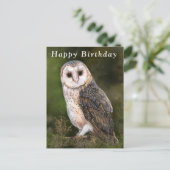 Happy Birthday Card Western Barn Owl Postkarte (Stehend Vorderseite)