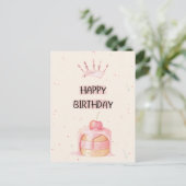 Happy Birthday Card with Cake Postkarte (Stehend Vorderseite)