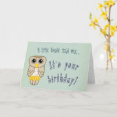 Happy Birthday Card with Owl Karte (Gelbe Blume)