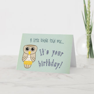 Happy Birthday Card with Owl Karte