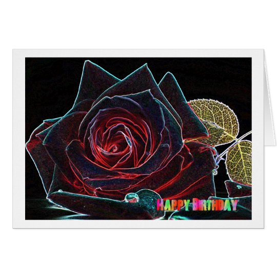 Happy Birthday Card with rose Karte