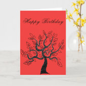 Happy Birthday Card with Tree of Life - Modern Karte (Gelbe Blume)