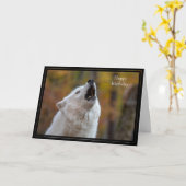 Happy Birthday Card Wolf Karte (Gelbe Blume)