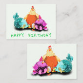 Happy Birthday Cards mit Funny Chickens Mitteilungskarte (Vorne/Hinten)