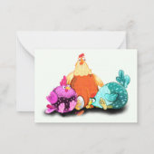 Happy Birthday Cards mit Funny Chickens Mitteilungskarte (Rückseite)