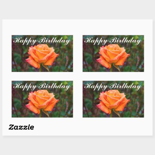 Happy Birthday Caribbean Rose #2 Stickers (Blatt)