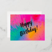 Happy Birthday Carnival Spritzer Postkarte (Vorderseite/Rückseite)