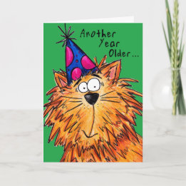 Happy Birthday Cartoon Cat Crazy Cat Lady Karte