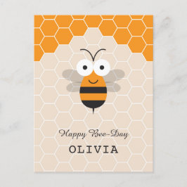 Happy Birthday Cartoon Niedlich Honey Bee Honeycom Postkarte