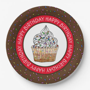 Happy Birthday Cartoon Vanilla Club Pappteller