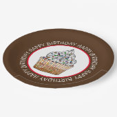 Happy Birthday Cartoon Vanilla Club Pappteller (Schrägansicht)