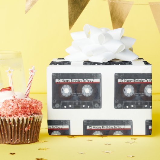 Happy Birthday Cassette Tape Geschenkpapier (Geburtstagsparty)