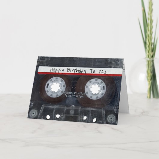 Happy Birthday Cassette Tape Karte (Vorderseite)
