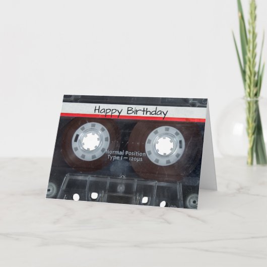 Happy Birthday Cassette Tape Karte (Vorderseite)