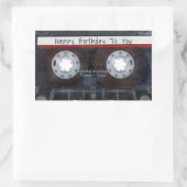 Happy Birthday Cassette Tape Rechteckiger Aufkleber (Tasche)