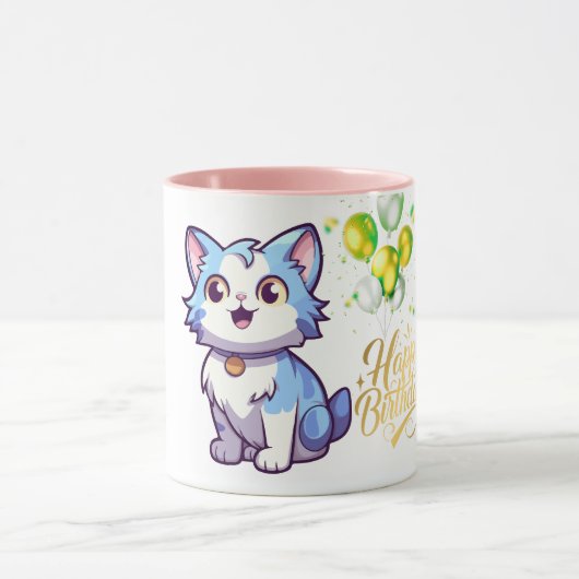 Happy Birthday Cat Coffee Mug – Cute Gift for Cat  Tasse (Zentrum)