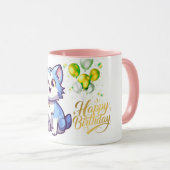 Happy Birthday Cat Coffee Mug – Cute Gift for Cat  Tasse (VorderseiteRechts)