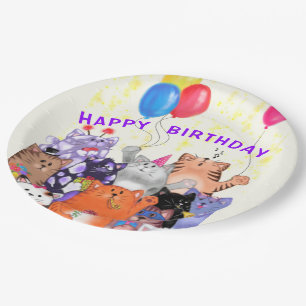 Happy Birthday Cat Funny Party Paper Teller