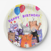 Happy Birthday Cat Funny Party Paper Teller (Vorderseite)