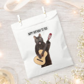 Happy Birthday Cat Gesang und Gitarre spielen Geschenktütchen (Ausgeschnitten)