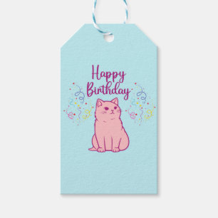 Happy Birthday Cat Geschenkanhänger