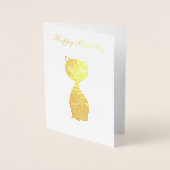 Happy Birthday Cat Golden Folienkarte (Vorderseite)
