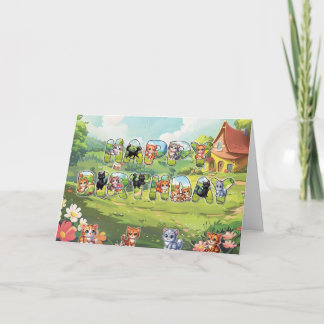 Happy Birthday Cat Grußkarte für Katzen Liebhaber Karte